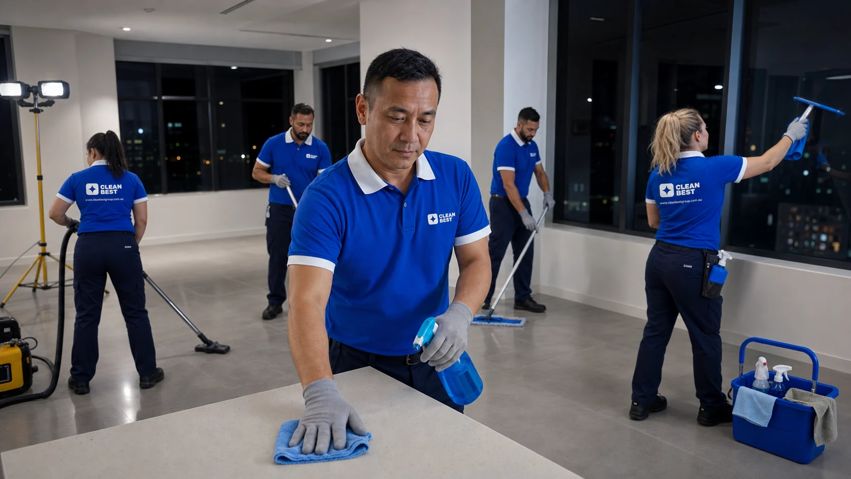 Clean Best operator detailing a vacated tenancy during an end of lease clean in Sydney NSW